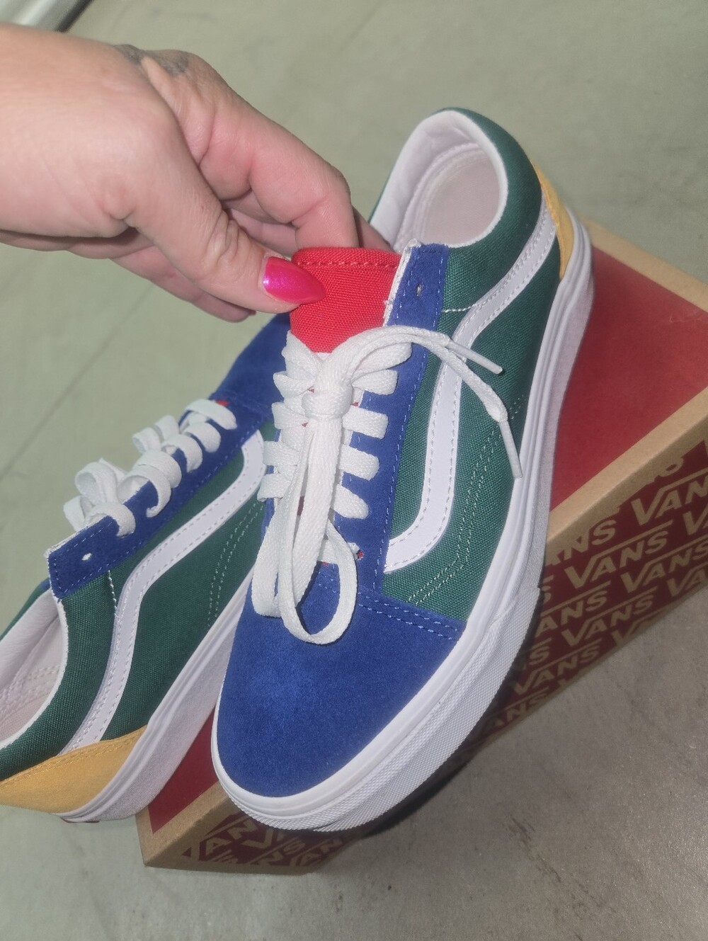 Vans Old Skool Colorblock Low-Top Sneakers - Blue/Green/Red/Yellow